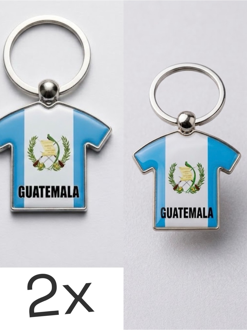 2 Pack Guatemala white shirt key Chain - Perfect for Travel and Gifts